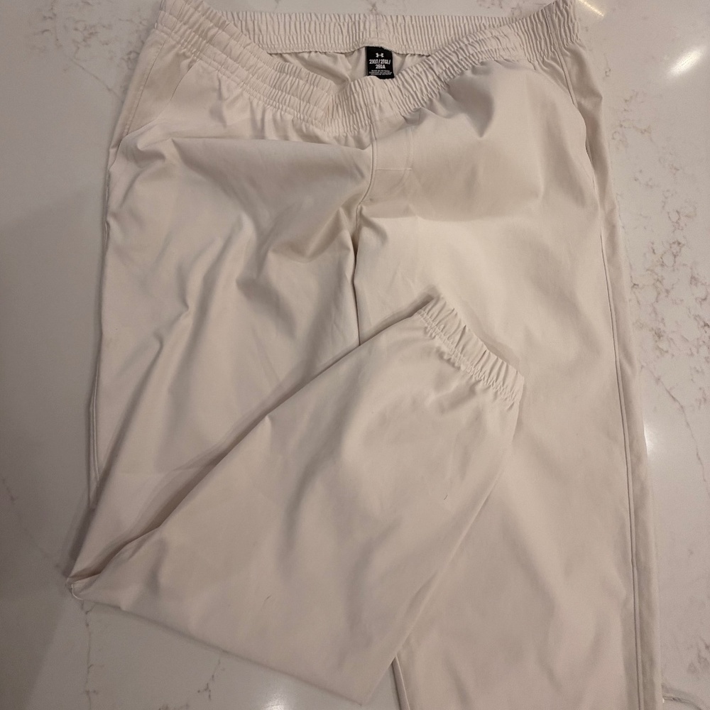 Under Armour Women’s 2XLT Cream Athletic Jogger Pants Elastic Waist Performance